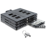 DeLOCK 5.25″ Wechselrahmen für 6 x 2.5″ SATA oder SAS HDD / SSD mit Schloss, Einbaurahmen 