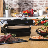 Tefal Optigrill Elite GC707D, Kontaktgrill silber/schwarz, 2.000 Watt