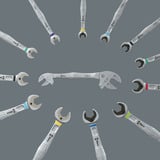 Wera 6006 Joker S / L - Selbstjustierender Doppelmaulschlüssel, Schraubenschlüssel silber, SW 10 - 19mm und 1/2" - 3/4"