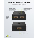 goobay Manuelle HDMI-Umschaltbox 2 auf 1 (4K @ 30Hz), HDMI Switch schwarz