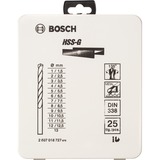 Bosch HSS-G Metallbohrer-Satz, Metallkassette, 25-teilig geschliffen, DIN 338