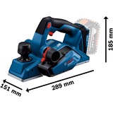 Bosch Professional Akku-Falzhobel GHO 18V-26 Professional solo, 18Volt, Elektrohobel blau/schwarz, ohne Akku und Ladegerät, in L-BOXX