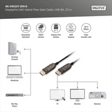Digitus DisplayPort AOC Hybrid Glasfaserkabel, UHD 8K schwarz, 20 Meter