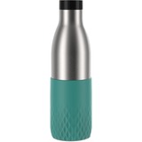 Emsa BLUDROP Sleeve Isoliertrinkflasche 0,7 Liter, Thermosflasche petrol, Edelstahl, Silikonmanschette