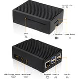 Inter-Tech ODS-739 Raspberry Alu Case, Gehäuse schwarz, für Raspberry Pi5