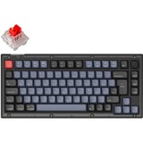 Keychron V1, Gaming-Tastatur schwarz/transparent, DE-Layout, Keychron K Pro Red, Hot-Swap, RGB