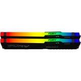 Kingston FURY DIMM 64 GB DDR5-6000 (2x 32 GB) Dual-Kit, Arbeitsspeicher schwarz, KF560C36BBEAK2-64, FURY Beast RGB, AMD EXPO