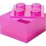 Room Copenhagen LEGO Storage Brick 4 Top Lid Glitter , Aufbewahrungsbox pink/transparent