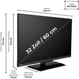 Toshiba 32LV3E63DA, LED-Fernseher 80 cm (32 Zoll), schwarz, FullHD, Triple Tuner, SmartTV, VIDAA