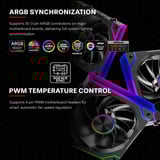 Xilence XPF360R.ARGB, Gehäuselüfter schwarz, 3er-Pack, Reverse, 125 mm