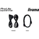 iiyama ProLite X2491HS-B1, LED-Monitor 60.5 cm (23.8 Zoll), schwarz (matt), FullHD, IPS, HDMI, DP, Lautsprecher, 120Hz Panel