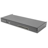 Digitus Modulare HD LCD KVM Konsole mit 19" TFT 8 Port Cat 5, KVM-Switch schwarz, deutsches Tastaturlayout, 8 Port Cat 5 KVM-Switch, Touchpad