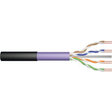 Digitus Professional Cat.6 U/UTP Erdverlegekabel simplex, Eca, PE-Mantel violett/schwarz, 500 Meter Trommel, Outdoor-Kabel