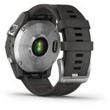Garmin fēnix 7 - Standard Edition, Smartwatch silber, 47 mm, graphitfarbenes Armband aus Silikon