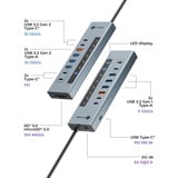 ICY BOX IB-HUB1742CR-C2PD, Dockingstation hellblau, USB-A, USB-C, SD, microSD