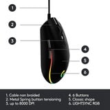 Logitech G203 LIGHTSYNC, Gaming-Maus schwarz