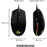 Logitech G203 LIGHTSYNC, Gaming-Maus schwarz