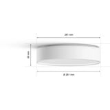 Philips HUE White Ambiance Enrave Deckenleuchte S, LED-Leuchte weiß, inkl. Dimmschalter