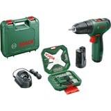 Bosch Akku-Bohrschrauber EasyDrill 1200 + 34-teiliges Bit- und Bohrer-Set grün/schwarz, 2x Li-Ionen Akku 1,5Ah, Koffer