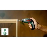 Bosch Heimwerken & Garten Akkuschrauber IXO 7 Wasserwagen-Set 3,6Volt grün/schwarz, Li-Ionen Akku 2,0Ah, Wasserwaage 12cm, Bitsatz