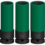 Bosch PRO Impact Steckschlüsseleinsatz-Set 1/2", 3-teilig schwarz, tief, mit Felgenschutz