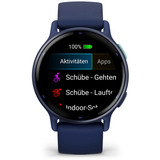 Garmin vívoactive 5, Smartwatch königsblau/blau metallic, 42 mm, Silikon-Armband