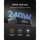 ICY BOX Diamond Charge 2401 GaN-Ladegerät mit LCD-TFT Display (IB-PS2401) schwarz, 240 W