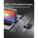 ICY BOX Diamond Charge 2401 GaN-Ladegerät mit LCD-TFT Display (IB-PS2401) schwarz, 240 W