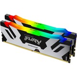 Kingston FURY DIMM 32 GB DDR5-7200 (2x 16 GB) Dual-Kit, Arbeitsspeicher schwarz/silber, KF572C38RSAK2-32, Fury Renegade RGB, INTEL XMP