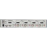 Lindy 4 Port KVM Switch, KVM-Switch weiß, DisplayPort 1.2, USB 2.0 & Audio