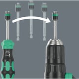 Wera Kraftform Kompakt 20 RA-R, Bit-Satz schwarz/grün, 6-teilig, 1/4", mit Ratschenfunktion und Rapidaptor Schnellwechselfutter