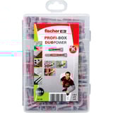 fischer Profi-Box DuoPower kurz/lang (150 Teile), Dübel hellgrau/rot, 150-teilig