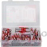 fischer Profi-Box DuoPower kurz/lang (150 Teile), Dübel hellgrau/rot, 150-teilig