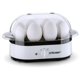Cloer Eierkocher 6081 weiß, mit Edelstahlheizplatte für 6 Eier