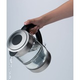 Cloer Glas-Wasserkocher 4429 edelstahl (gebürstet)/schwarz, 1,7 Liter