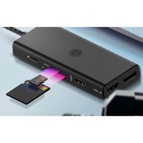 ICY BOX IB-DK4011-CPD, Dockingstation schwarz, HDMI, USB-A, DisplayPort, SD/microSD-Kartenleser