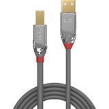 Lindy USB 2.0 Typ A an B Kabel, Cromo Line grau/chrom, 3m