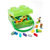Room Copenhagen LEGO Box mit Griff , Aufbewahrungsbox hellgrün/transparent