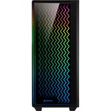 Sharkoon RGB LIT 200, Tower-Gehäuse schwarz, Front und Seitenteil aus gehärtetem Glas