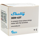 Shelly 3EM-63T Gen3, Messgerät weiß, kompakter Energiemesser, Photovoltaik-tauglich
