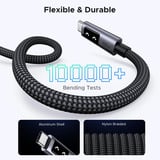 UGREEN Uno USB-C auf USB-C Kabel (100W) schwarz/grau, 0,5 Meter, PD 100 Watt, mit Display