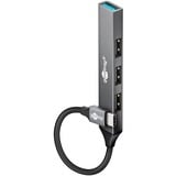 goobay Slim 4-Port USB-Hub, USB-C auf USB-A, USB 3.2 Gen1 grau