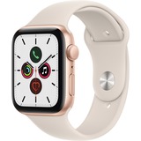 Apple Watch SE, Smartwatch gold/weiß, 44mm, Sportarmband, Aluminium-Gehäuse