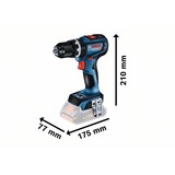 Bosch Akku-Schlagbohrschrauber GSB 18V-90 C Professional solo, 18Volt blau/schwarz, ohne Akku und Ladegerät, in L-BOXX