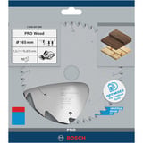 Bosch Professional PRO Wood cordless Kreissägeblatt, Ø 165mm, 12Z Bohrung 15,875mm, für Akku-Handkreissägen