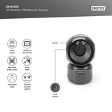 Digitus 1D 2D Desktop USB Barcode Scanner, Barcode-Scanner schwarz, QR-Code kompatibel