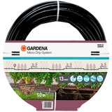 GARDENA Micro-Drip-System Tropfrohr für Büsche/Hecken 1,6 l/h, 50 Meter, Tropfer schwarz, Modell 2023, ober- und unterirdisch