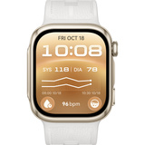 Huawei Watch D3 (Riva-B19), Smartwatch gold, weißes Armband aus Kunstleder