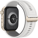 Huawei Watch D3 (Riva-B19), Smartwatch gold, weißes Armband aus Kunstleder