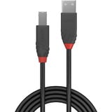 Lindy USB 2.0 Typ A an B Kabel, Anthra Line schwarz, 7,5m